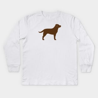Chocolate Labrador Retriever Silhouette Kids Long Sleeve T-Shirt